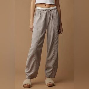 Anthropologie Neutral Wide-Leg Drawstring Pants